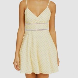 Trixxi Yellow Patterned Mini Dress